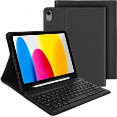 Bluetooth Keyboard Stand Folio Keyboard Cover with Pencil Holder for iPad 10th Generation 10.9inch 2022