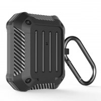 TPU Soft Carbon Fiber Cover With Keychain for AirPods Pro