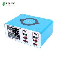 Relife RL-304S 1+8 Smart Fast Charger 15W Wireless Charging Dual QC3.0 and 45W Quick Charger with 8 Port