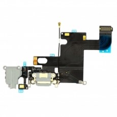 Headphone Jack with Charging Connector Flex Cable - Light Gray for iPhone 6